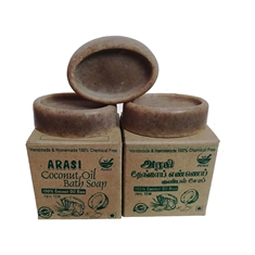 Pure Handmade Coconut Oil Nalangu Maavu Bath Soap - Pack of 3